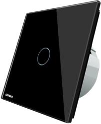 LIVOLO Intrerupator wireless cu variator cu touch Livolo din sticla, negru, VL-C701DR-12 (VL-C701DR-12)