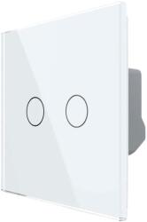 LIVOLO Intrerupator Dublu cu Revenire / Reset cu Touch LIVOLO - Serie Noua, alb, VL-FC2B-2G-2W (VL-FC2B-2G-2W) - fluxone