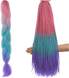 Maxy Szintetikus haj színes afro-ombre fonathoz - Pink/Kék/lila