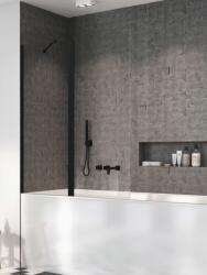 Radaway Nes Black PND II 130 cm kádparaván, kifelé - befelé nyitható, balos vagy jobbos, fekete profillal