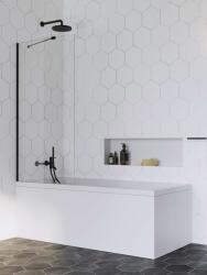 Radaway Idea Black PNJ 90 fix kádparaván, átlátszó üveggel, Easy Clean bevonattal