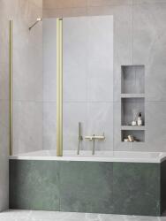 Radaway Nes Brushed Gold PND II 130 cm kádparaván, kifelé - befelé nyitható, balos vagy jobbos, szálcsiszolt arany profillal