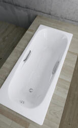 SMAVIT Etruria Relax 170x75 cm acéllemez kád, kapaszkodóval és tartólábbal együtt - ÁTMENETI KÉSZLET HIÁNY!