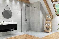 NEW TRENDY Velio Black Walk In zuhanyfal, fekete profillal 110x200 cm