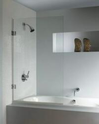 RIHO Scandic X108 kádparaván, 150x85 cm, jobbos vagy balos, króm, Riho Shield vízkőmentes üvegbevonattal