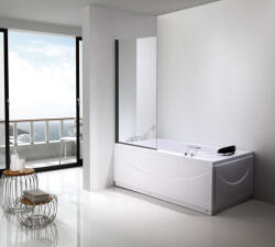 Niagara Wellness Java Black 80x140 cm kádparaván, fekete profillal