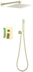 AREZZO design Design Cubefield falsík alatti, 2 funkciós zuhanyrendszer, belső egységgel együtt, szálcsiszolt arany AR-4405G