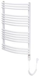Radeco Sonia EL íves, fehér 1180x550 mm elektromos törölközőszárító radiátor + fűtőpatronnal együtt