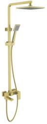 AREZZO design Design Cubefield 3 funkciós zuhanyredszer csapteleppel együtt, ki-be hajtható kifolyóval, szálcsiszolt arany AR-4412G