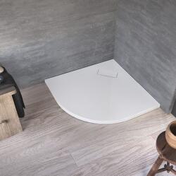 Kolpa San Drop R 90x90 cm íves, akril zuhanytálca, lapos, beépíthető változat, színazonos, szögletes lefolyófedéllel