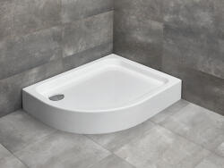 Radaway Laros E 100x80 cm íves, aszimmetrikus, előlapos akril zuhanytálca lábbal + ajándék szifonnal együtt, balos vagy jobbos