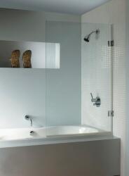 RIHO Scandic X107 kádparaván, 150x90 cm, jobbos vagy balos, króm, Riho Shield vízkőmentes üvegbevonattal