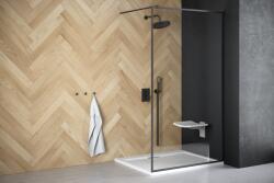 Besco Toca Walk-in zuhanyfal fekete profillal, 90x190 cm