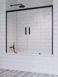 Radaway Idea Black PN DWD 180 cm kádparaván dupla tolóajtóval, fekete profillal