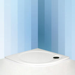 Roltechnik Tahiti-M 90x90x3 cm íves, lapos, öntött márvány zuhanytálca csúszásmentes felülettel