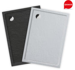 Roltechnik Flat Stone Effect 80x90 cm lapos, kőhatású zuhanytálca antracit vagy fehér színben