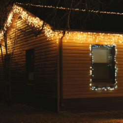  Kültéri toldható jégcsapfüzér, meleg fehér, 197 LED, 6 x 0, 4 m (KDK 019)