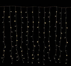  Crystalline toldható fényfüggöny 0, 9 X 2, 0 m, 192 db meleg fehér LED-del, átlátszó kábellel (KAT 331)
