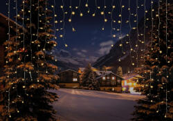  Kültéri Fényív LED fényfüggöny, 200 LED, meleg fehér (KDB 002)