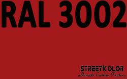 StreetKolor RAL 3002 Akril autófesték fényes vagy matt 1 liter + fixáló + hígító (RAL3002AKRYL)