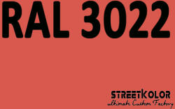 StreetKolor RAL 3022 Akril autófesték fényes vagy matt 1 liter + fixáló + hígító (RAL3022AKRYL)