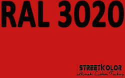 StreetKolor RAL 3020 Akril autófesték fényes vagy matt 1 liter + fixáló + hígító (RAL3020AKRYL)