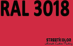 StreetKolor RAL 3018 Akril autófesték fényes vagy matt 1 liter + fixáló + hígító (RAL3018AKRYL)
