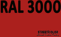 StreetKolor RAL 3000 Uretán autófesték fényes vagy matt 1 liter + fixáló + hígító (RAL3000)