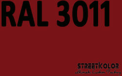 StreetKolor RAL 3011 Akril autófesték fényes vagy matt 1 liter + fixáló + hígító (RAL3011AKRYL)