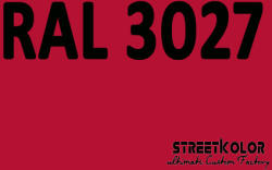 StreetKolor RAL 3027 Akril autófesték fényes vagy matt 1 liter + fixáló + hígító (RAL3027AKRYL)