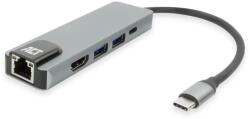 ACT USB-C 4K Stație de andocare 1 HDMI Monitor ethernet USB-A PD poarta de acces (AC7091)