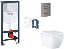 GROHE Rapid SL - Set pentru montare încastrată, toaletă, capac Softclose, clapetă Skate Cosmopolitan și set pentru tablete, Triple Vortex, Hard Graphite periat SANI11BB5136 (SANI11BB5136)