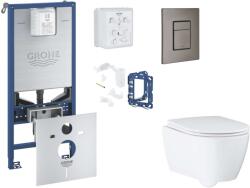 GROHE Rapid SLX - Set pentru montare încastrată, toaletă, capac Softclose, clapetă Skate Cosmopolitan și set pentru tablete, Hard Graphite periat SANI11BB5132 (SANI11BB5132)
