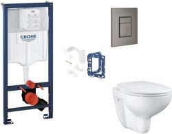 GROHE Rapid SL - Set pentru montare încastrată, toaletă, capac Softclose, clapetă Skate Cosmopolitan și set pentru tablete, Hard Graphite periat SANI11BB5134 (SANI11BB5134)
