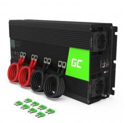 Green Cell Инвертор green cell, 12/220v, dc/ac, 2000w/4000w, Чиста синусоида (gc-inv-12v-2000w-invgc11) - zettabytex