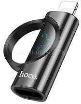 hoco. UA32B adapter (Type-C aljzat - lightning, adatátvitel és töltés, LED kijelző) FEKETE (HOCO_UA32B_B) (HOCO_UA32B_B)