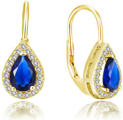 Beneto Aranyozott fülbevaló kék cirkónium kövekkel AGUC2229-GOLD