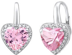 Silvego Ezüst fülbevaló rózsaszín szívvel LPS0629EP