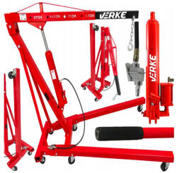 Verke V80140 motorkiemelő „zsiráf - 2 tonnás hidraulikus-pneumatikus emelődaru, összecsukható kivitel (V80140)