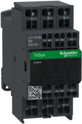 Schneider Electric TeSys D - LC1D183BD - DC mágneskapcsoló, 7, 5kW/18A (400V, AC3) , rugós csatlakozás, 1Z+1NY (LC1D183BD)