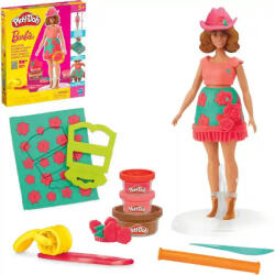 Hasbro Play-Doh Barbie divattervező gyurmakészlet babával - Virágok és rojtok (G1360) - jatekbirodalom