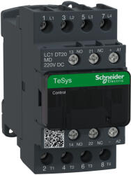 Schneider Electric TeSys D - LC1DT20MD - DC mágneskapcsoló, 20A (AC1) , csavaros csatlakozású, 4Z pólus (LC1DT20MD)