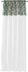 Eurofirany BOTANIC Dekoratív függöny ráncolószalaggal, 140x250 cm, fehér/zöld (328689)