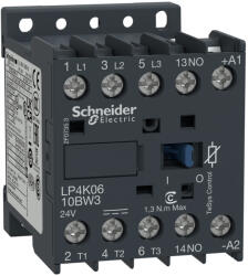 Schneider Electric TeSys K - LP4K0610BW3 - 1, 5W tekercsteljesítményű mágneskapcsoló 6A, 1 záró, DC, 1, 5 W (LP4K0610BW3)