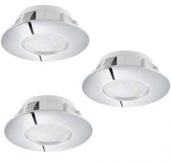 EGLO Süllyesztett LED spot lámpa, kerek 18 W, melegfehér, króm, 3 darabos - Pineda Eglo 95808 (95808)