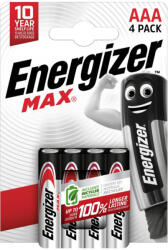 Energizer Max alkáli mikro elem AAA B4 - 4 db/bliszter (ENE-EMAAA) - megatool