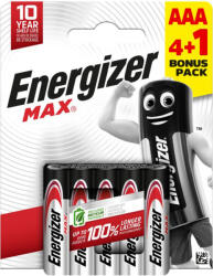 Energizer Max alkáli mikro elem AAA B4+1 - 5db/bliszter (ENE-EMAAA41) - megatool
