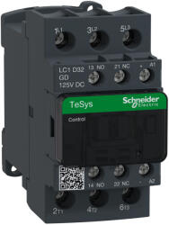 Schneider Electric TeSys D - LC1D32GD - DC mágneskapcsoló, 15kW/32A (400V, AC3) , csavaros csatlakozás, 1Z+1NY (LC1D32GD)