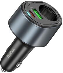 hoco. autós töltő USB A + Type C + szivargyújtó PD QC3.0 3A 35W Z56 fekete