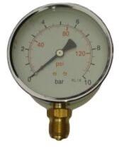 Nyomásmérő óra alsó 100mm 0-2, 5bar 1/2″ (PR100-2, 5) (PR100-2,5)